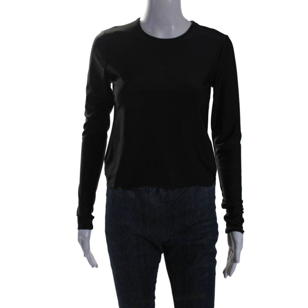 Cover Womens Pullover Long Sleeve Scoop Neck Basic Top Black Size XS